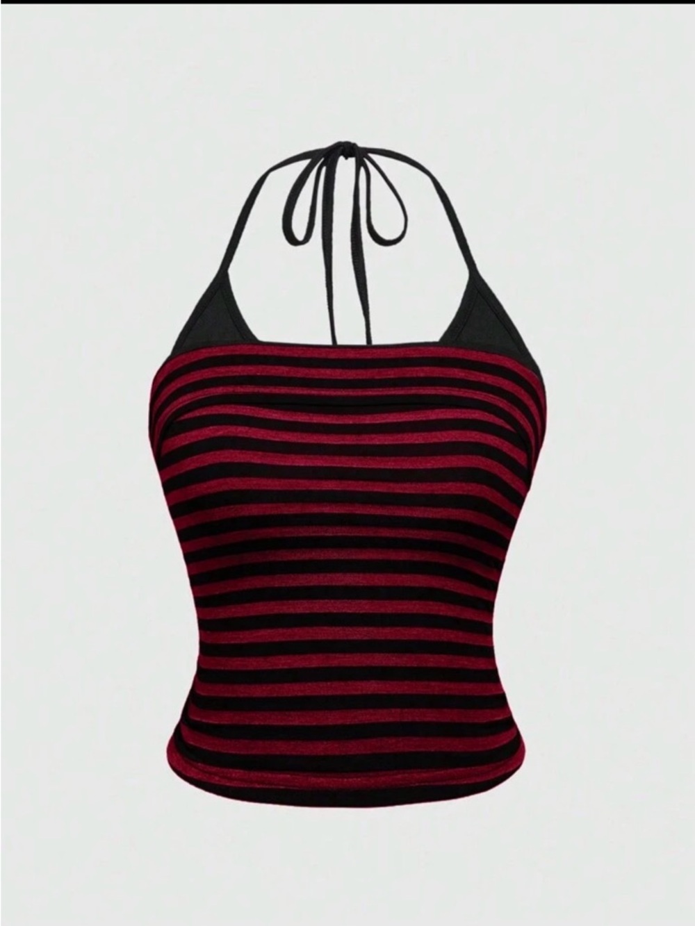 ROMWE Grunge Punk Sexy Halter Striped Color-Block Sleeveless Crop Top size Small